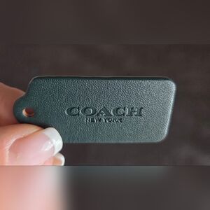 Coach Dark Green Leather Key Tag